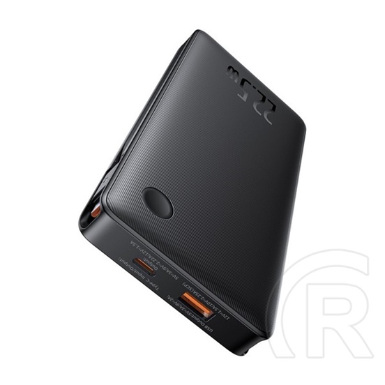 Baseus airpow air lite vésztöltő usb+type-c aljzat (10000mah, 22.5w, pd gyorstöltő, led jelzés) fekete