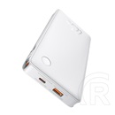 Baseus airpow lite vésztöltő usb+type-c aljzat (10000mah, 22.5w, pd gyorstöltő, led jelzés + fix type-c kábel) fehér