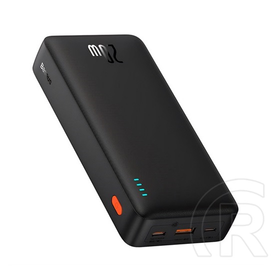 Baseus airpow vésztöltő usb+type-c aljzat (20000mah, 20w, pd gyorstöltő 3.0, led jelzés) fekete