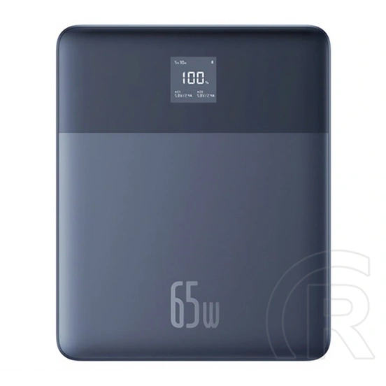 Baseus blade2 vésztöltő 2 type-c aljzat (12000mah, 65w, pd gyorstöltő, led kijelző + type-c kábel) sötétkék