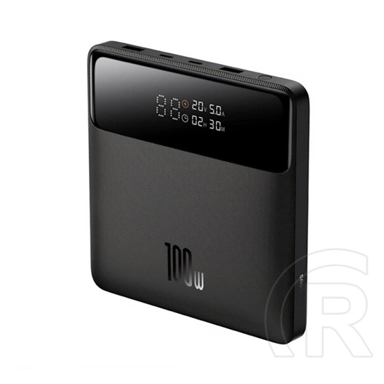 Baseus blade hd vésztöltő 2 usb+2 type-c aljzat (20000mah, 100w, pd gyorstöltő, led jelzés + type-c kábel) fekete