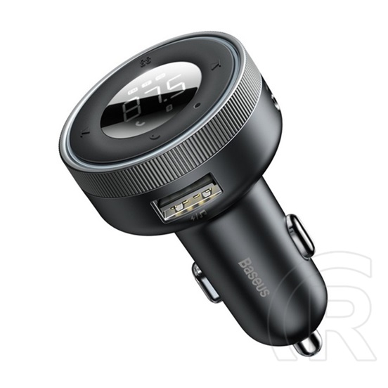 Baseus bluetooth fm transmitter autós töltő 2 usb aljzat (5v / 3.4a, 17w, gyorstöltés támogatás, led kijelző) fekete