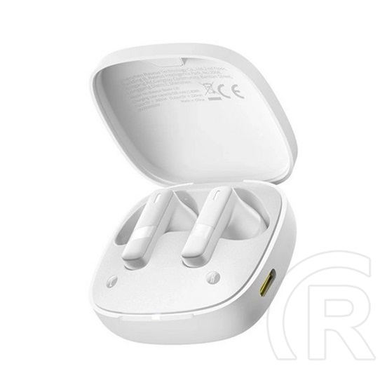 Baseus bowie e20 bluetooth fülhallgató sztereo (v5.3, tws, mikrofon, zajszűrő, ipx5 + töltőtok) fehér