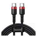 Baseus Cafule USB adat- és töltőkábel (C dugó / C dugó, 100W, 2 m, fekete/piros)