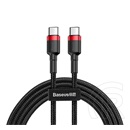 Baseus Cafule USB adat- és töltőkábel (C dugó / C dugó, 2 m, fekete/piros)