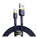 Baseus  cafule adatkábel és töltő (usb - lightning 8pin, 1.5a, gyorstöltés támogatás, 200cm, cipőfűző minta) sötétkék