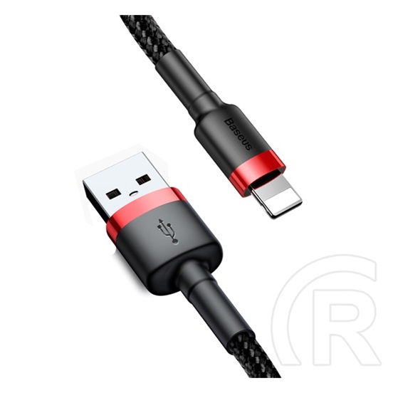 Baseus Cafule adat- és töltőkábel (USB-A / Lightning 8 pin dugó, 2.4A, 1 m, fekete/piros)