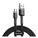 Baseus cafule adatkábel és töltő (usb - microusb, 2.4a, gyorstöltés támogatás, 100cm, cipőfűző minta) szürke / fekete