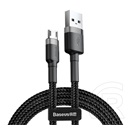 Baseus cafule adatkábel és töltő (usb - microusb, 2a, gyorstöltés támogatás, 300cm, cipőfűző minta) szürke / fekete