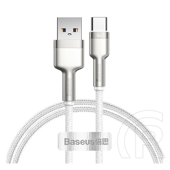 Baseus cafule adatkábel és töltő (usb - type-c, 11v / 6a, 66w, pd gyorstöltés támogatás, 100cm, cipőfűző minta) fehér