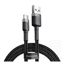 Baseus cafule adatkábel és töltő (usb - type-c, 2a, pd gyorstöltés támogatás, 200cm, cipőfűző minta) fekete / szürke