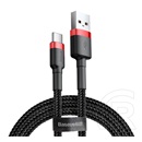 Baseus cafule adatkábel és töltő (usb - type-c, 3a, pd gyorstöltés támogatás, 100cm, cipőfűző minta) piros / fekete