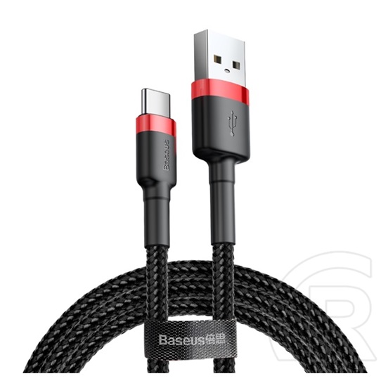 Baseus Cafule USB adat- és töltőkábel (A dugó / C dugó, 3A, 1 m, piros/fekete)