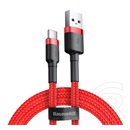 Baseus Cafule USB adat- és töltőkábel (A dugó / C dugó, 3A, 50 cm, piros)
