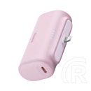 Baseus compact os vésztöltő type-c aljzat (5000mah, 20w, pd gyorstöltő, lightning csatlakozó + type-c kábel) rózsaszín