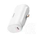 Baseus compact vésztöltő type-c aljzat (5000mah, 20w, pd gyorstöltő, type-c csatlakozó + type-c kábel) fehér