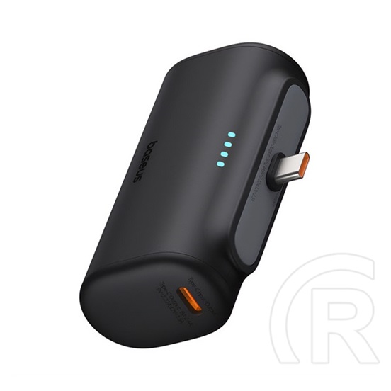 Baseus compact vésztöltő type-c aljzat (5000mah, 20w, pd gyorstöltő, type-c csatlakozó + type-c kábel) fekete