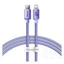 Baseus Crystal Shine adat- és töltőkábel (USB-C dugó / Lightning 8 pin dugó, 20W, 1,2 m, lila)