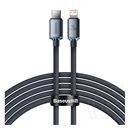 Baseus Crystal Shine adat- és töltőkábel (USB-C dugó / Lightning 8 pin dugó, 20W, 2 m, fekete)