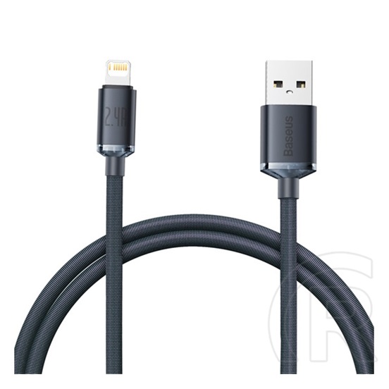 Baseus Crystal Shine adat- és töltőkábel (USB-A / Lightning 8 pin dugó, 2.4A, 1,2 m, fekete)