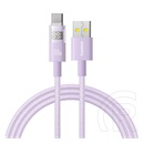 Baseus display ii adatkábel (usb - type-c, 100w, gyorstöltő, cipőfűző, led kijelző, 100cm) lila