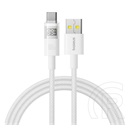 Baseus display ii adatkábel (usb - type-c, 100w, gyorstöltő, cipőfűző, led kijelző, 200cm) fehér