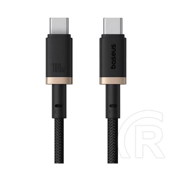 Baseus dura adatkábel (type-c - type-c, 100w, pd gyorstöltő, cipőfűző, 100cm) arany/fekete