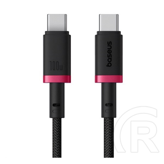 Baseus dura adatkábel (type-c - type-c, 100w, pd gyorstöltő, cipőfűző, 100cm) piros/fekete