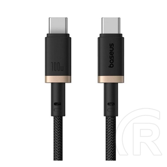 Baseus dura adatkábel (type-c - type-c, 100w, pd gyorstöltő, cipőfűző, 200cm) arany/fekete