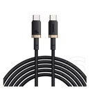 Baseus dura adatkábel (type-c - type-c, 240w, pd gyorstöltő, cipőfűző, 100cm) arany/fekete