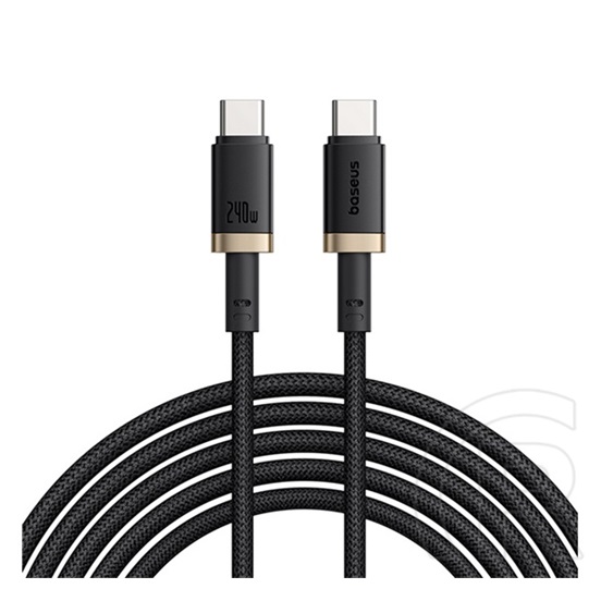 Baseus dura adatkábel (type-c - type-c, 240w, pd gyorstöltő, cipőfűző, 100cm) arany/fekete