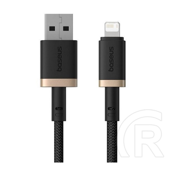 Baseus dura adatkábel (usb - lightning, 12w, gyorstöltő, törésgátló, cipőfűző, 1m) arany/fekete