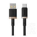 Baseus dura adatkábel (usb - type-c, 60w, gyorstöltő, cipőfűző, 200cm) arany/fekete