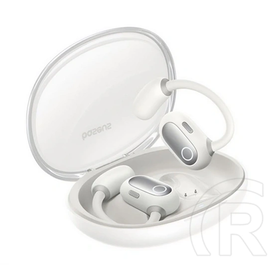 Baseus eli sport 1 bluetooth fülhallgató sztereo (v5.3, tws, mikrofon, fülre akasztható, ipx4 + töltőtok) fehér
