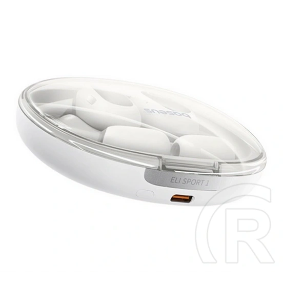 Baseus eli sport 1 bluetooth fülhallgató sztereo (v5.3, tws, mikrofon, fülre akasztható, ipx4 + töltőtok) fehér