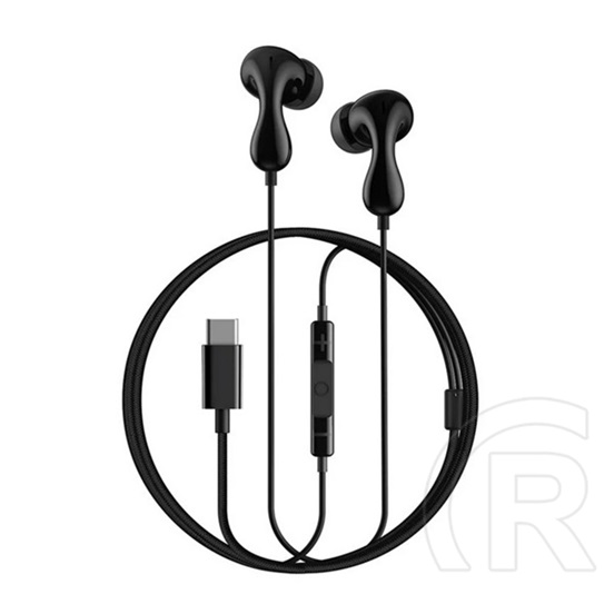 Baseus encok cz20 fülhallgató sztereo (type-c, mikrofon, felvevő gomb, hangerőszabályzó) fekete