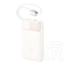 Baseus enerfill fc11 vésztöltő usb+type-c aljzat (10000mah, 45w, pd gyorstöltő, led kijelző + fix type-c kábel) bézs