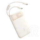 Baseus enerfill fc11 vésztöltő usb+type-c aljzat (10000mah, 45w, pd gyorstöltő, led kijelző + fix type-c kábel) bézs
