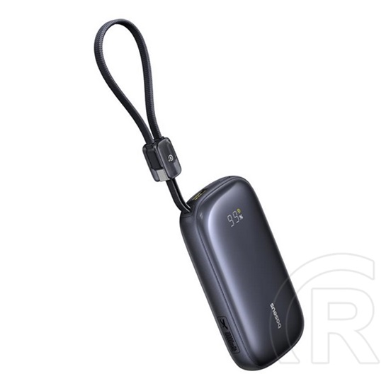 Baseus enerfill fc21 vésztöltő type-c+usb aljzat (10000mah, 45w, pd gyorstöltő + fix type-c/lightning kábel) fekete