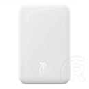 Baseus enerfill fm41 ultra-mini vésztöltő type-c aljzat (20000mah, 20w, pd gyorstöltő, mágneses + type-c kábel) fehér