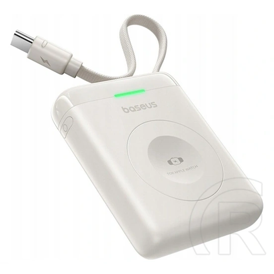 Baseus enerfill fw11 vésztöltő (1640mah, 5w, gyorstöltő, Apple watch töltő, led jelzés + fix type-c kábel) fehér