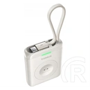 Baseus enerfill fw11 vésztöltő (1640mah, 5w, gyorstöltő, Apple watch töltő, led jelzés + fix type-c kábel) fehér