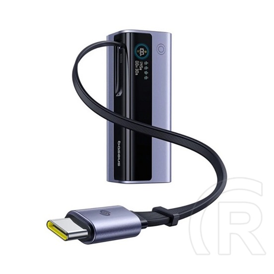 Baseus energeek gr11 vésztöltő 2 type-c+usb aljzat (20000mah, 45w, pd gyorstöltő + fix, csévélhető type-c kábel) szürke