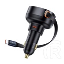 Baseus enjoyment pro autós töltő type-c aljzat (5v/3a, 60w, pd gyorstöltő 3.0 + type-c kábel) fekete
