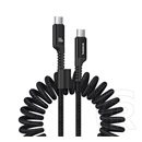 Baseus Fish Eye USB adat- és töltőkábel (C dugó / C dugó, 100W, 1 m, spirál, fekete)