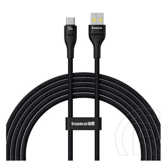 Baseus Flash 2 USB adat- és töltőkábel (A dugó / C dugó, 100W, 2 m, fekete)