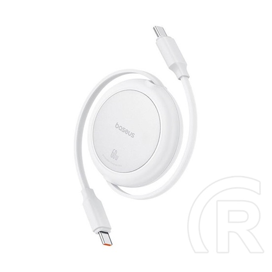 Baseus free2pull mini adatkábel (type-c - type-c, 60w, pd gyorstöltő, 100cm, csévélhető) fehér