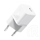 Baseus gan5 mini hálózati töltő type-c aljzat (20w, pd gyorstöltő, gan5 + type-c kábel) fehér