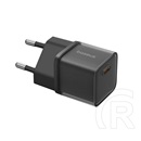 Baseus gan5s hálózati töltő type-c aljzat (20w, pd gyorstöltő 3.0, gan5s) fekete