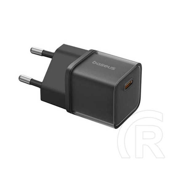 Baseus gan5s hálózati töltő type-c aljzat (20w, pd gyorstöltő 3.0, gan5s) fekete
